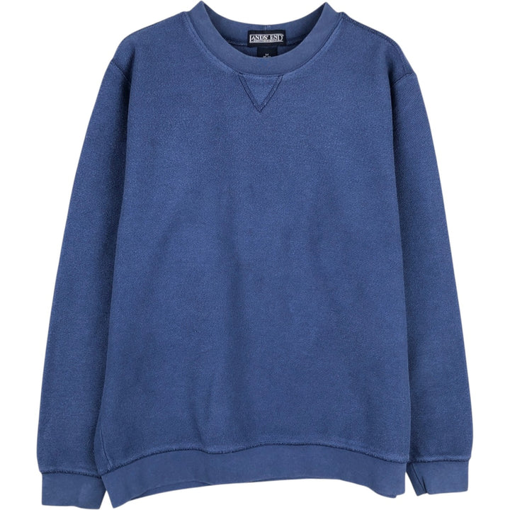 ~2000'S Lands' End Plain Blank Sweatshirt (Women's Size M) cotton blue type Vintage Second Hand