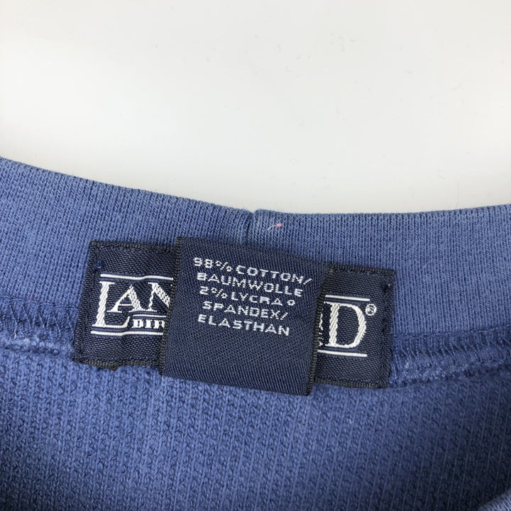 ~2000'S Lands' End Plain Blank Sweatshirt (Women's Size M) cotton blue type Vintage Second Hand