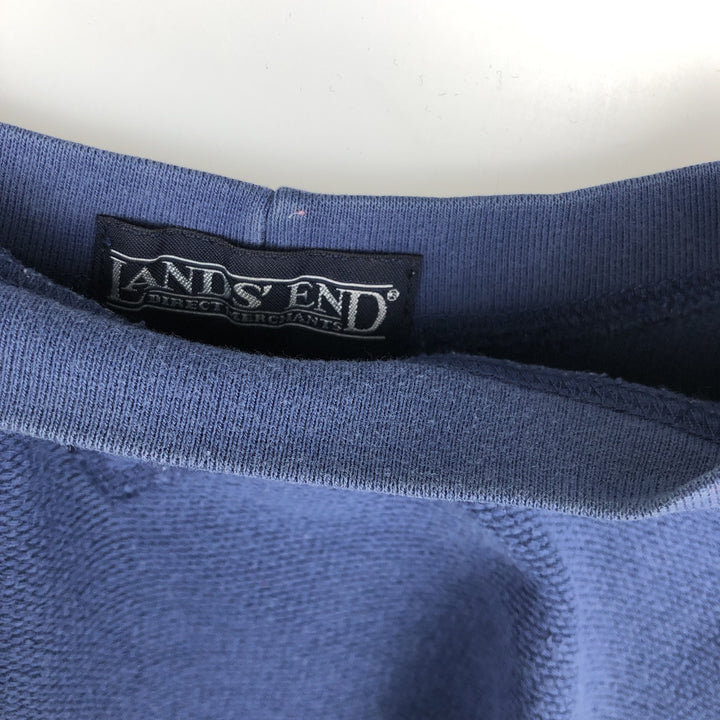 ~2000'S Lands' End Plain Blank Sweatshirt (Women's Size M) cotton blue type Vintage Second Hand