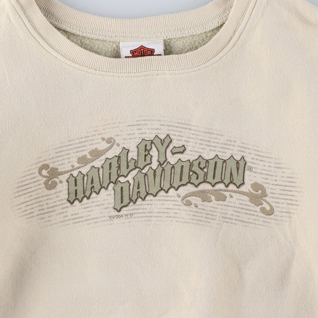 2000'S Harley-Davidson Advertising Sweatshirt (Women's Size S) unclear Beige type Vintage Second Hand