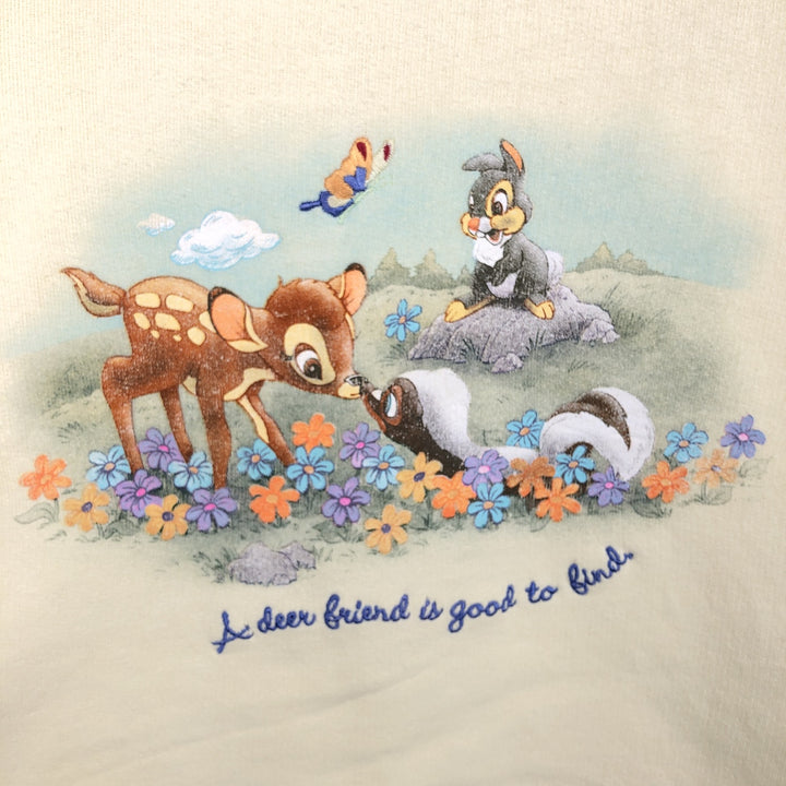 2000'S Disney Bambi character sweatshirt, women's size L (approx.) unclear unbleached Vintage Second Hand
