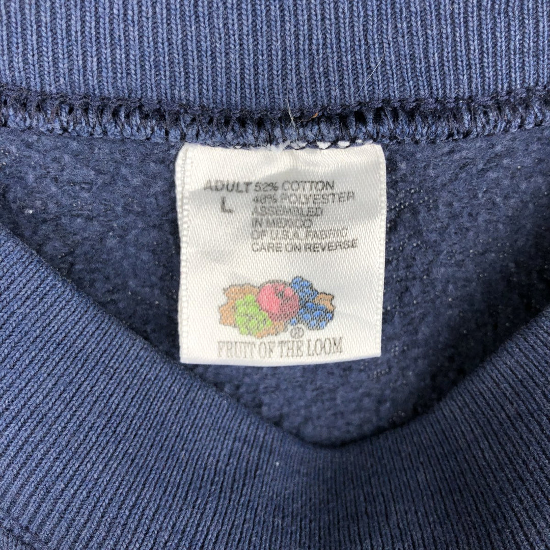90'S Fruit of the Loom Teddy Bear Pattern Print Sweatshirt, Women's Size L (approx.), Vintage cotton navy blue type Vintage Second Hand