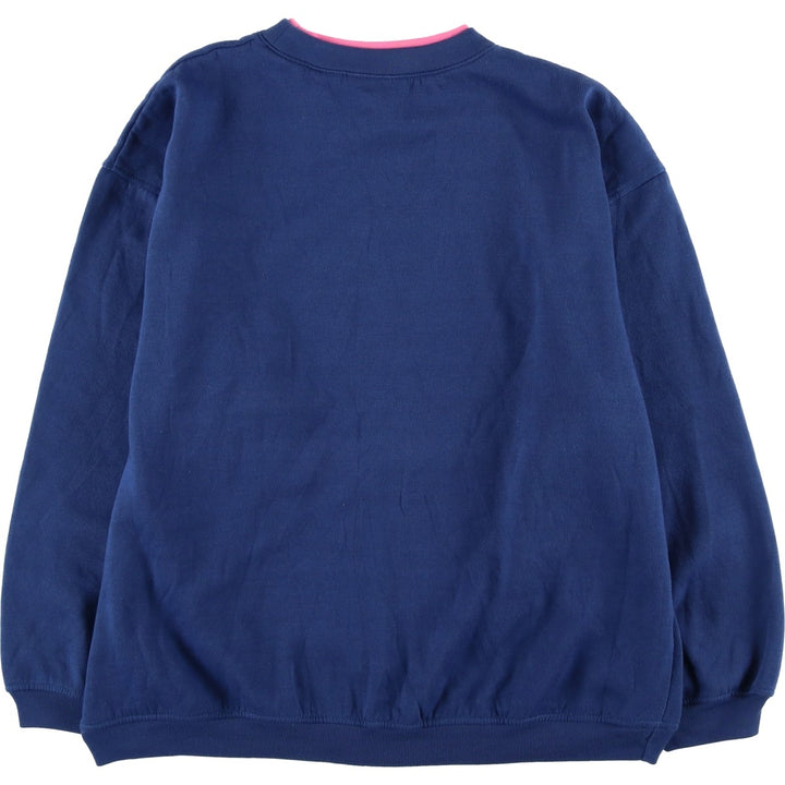 basic EDITIONS Cat Pattern Animal Sweatshirt (Women's XL equivalent) unclear navy blue type Vintage Second Hand