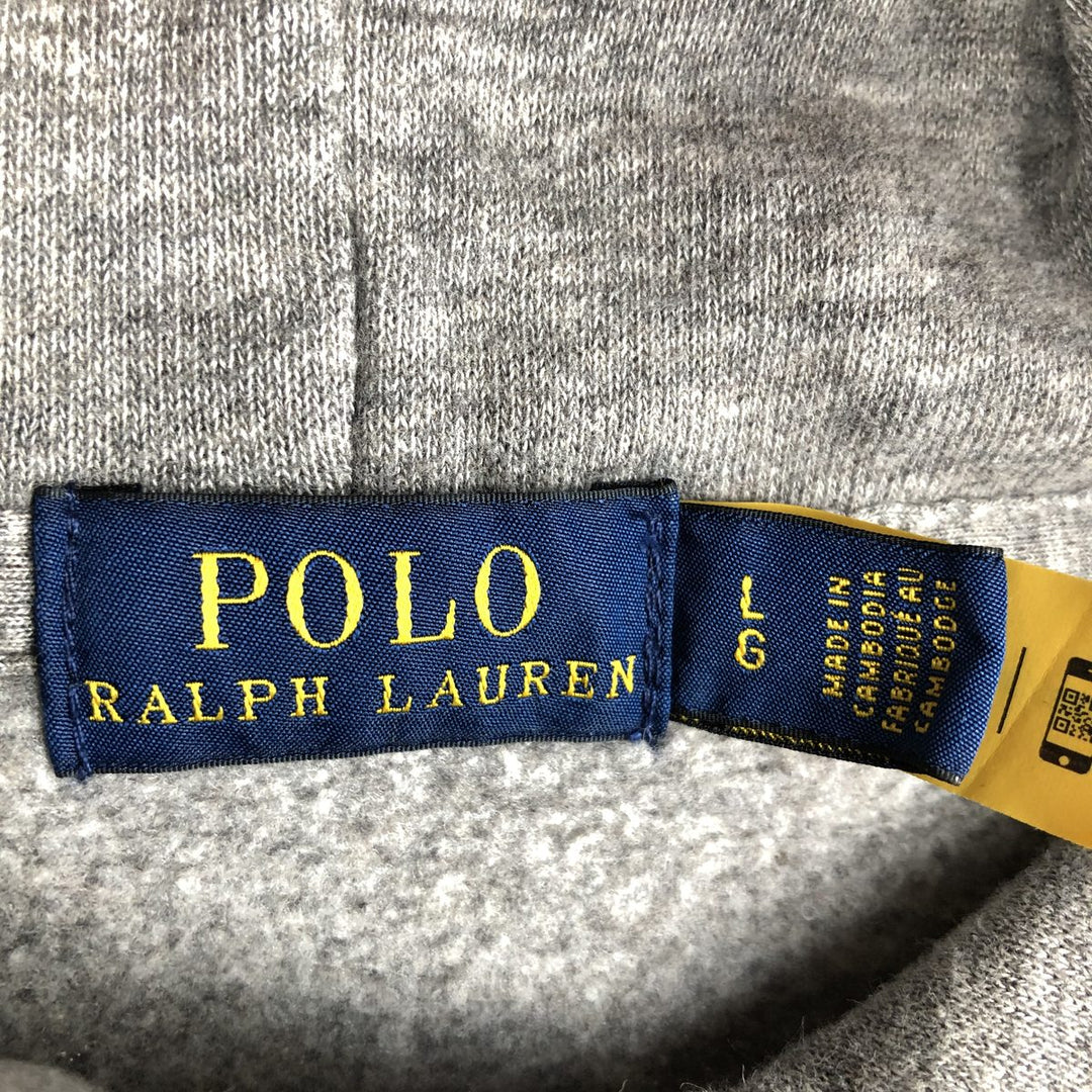 Ralph Lauren POLO RALPH LAUREN sweatshirt pullover hoodie, women's size L cotton gray type Vintage Second Hand