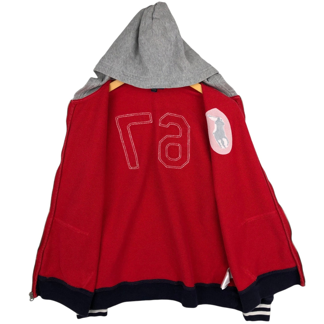 Ralph Lauren POLO RALPH LAUREN Big Pony Sweat Full-Zip Hoodie, Women's Size XL (approx.) cotton red type Vintage Second Hand