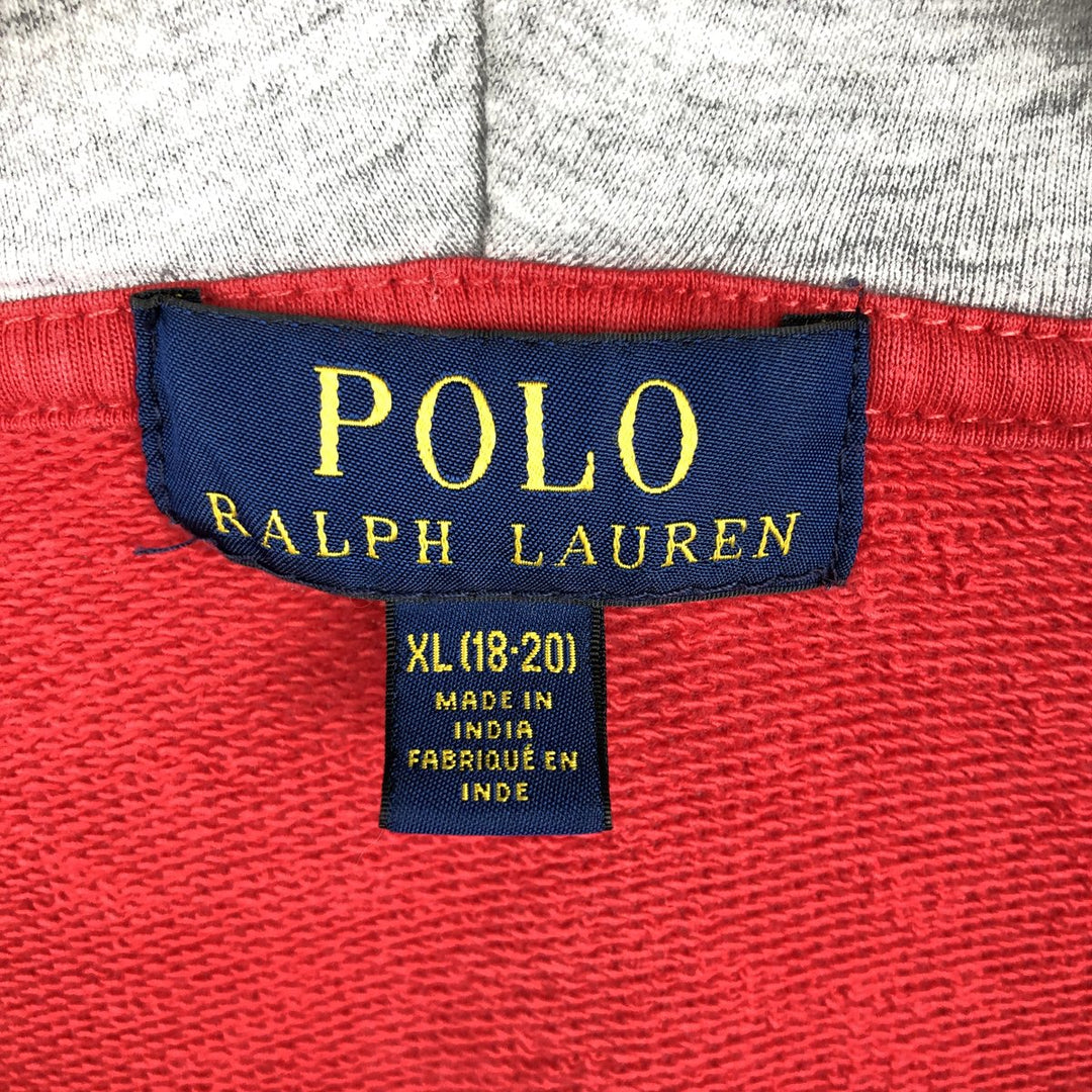 Ralph Lauren POLO RALPH LAUREN Big Pony Sweat Full-Zip Hoodie, Women's Size XL (approx.) cotton red type Vintage Second Hand