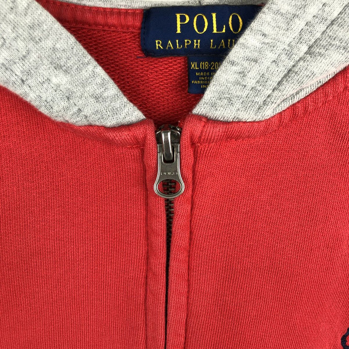 Ralph Lauren POLO RALPH LAUREN Big Pony Sweat Full-Zip Hoodie, Women's Size XL (approx.) cotton red type Vintage Second Hand