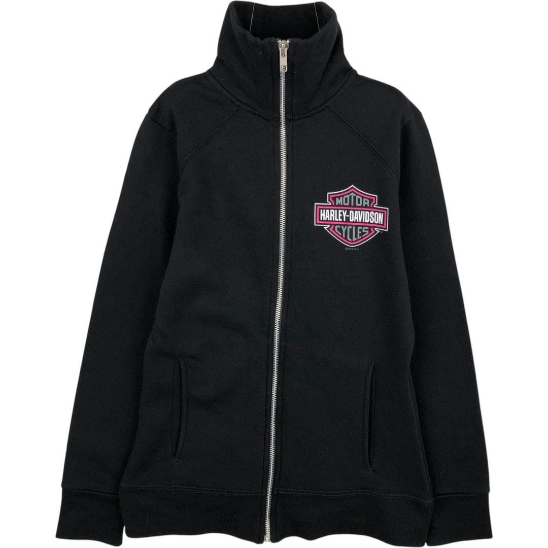 Harley-Davidson Full-Zip Sweatshirt (Women's Size XS) cotton black type Vintage Second Hand