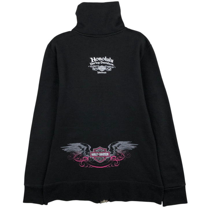Harley-Davidson Full-Zip Sweatshirt (Women's Size XS) cotton black type Vintage Second Hand