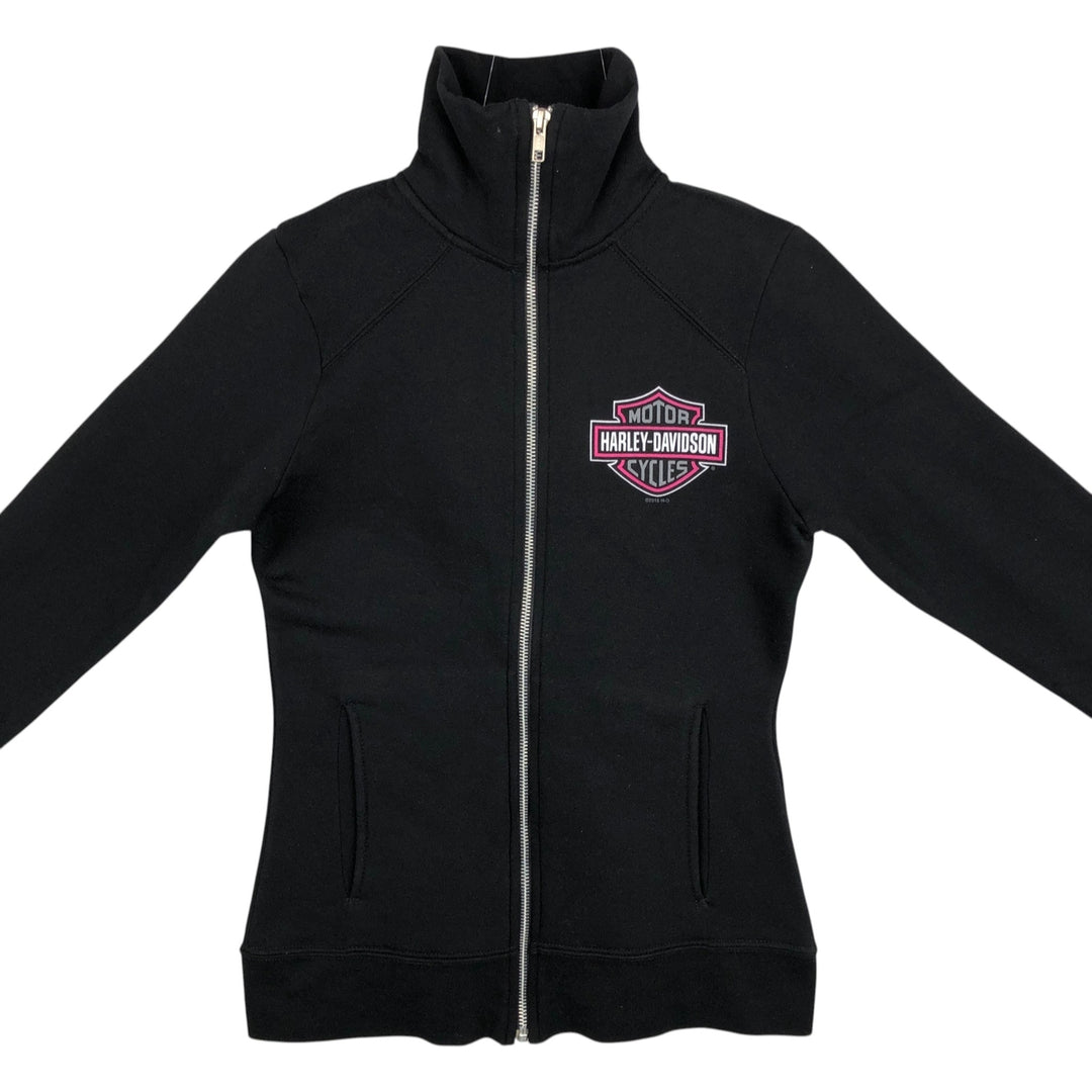 Harley-Davidson Full-Zip Sweatshirt (Women's Size XS) cotton black type Vintage Second Hand