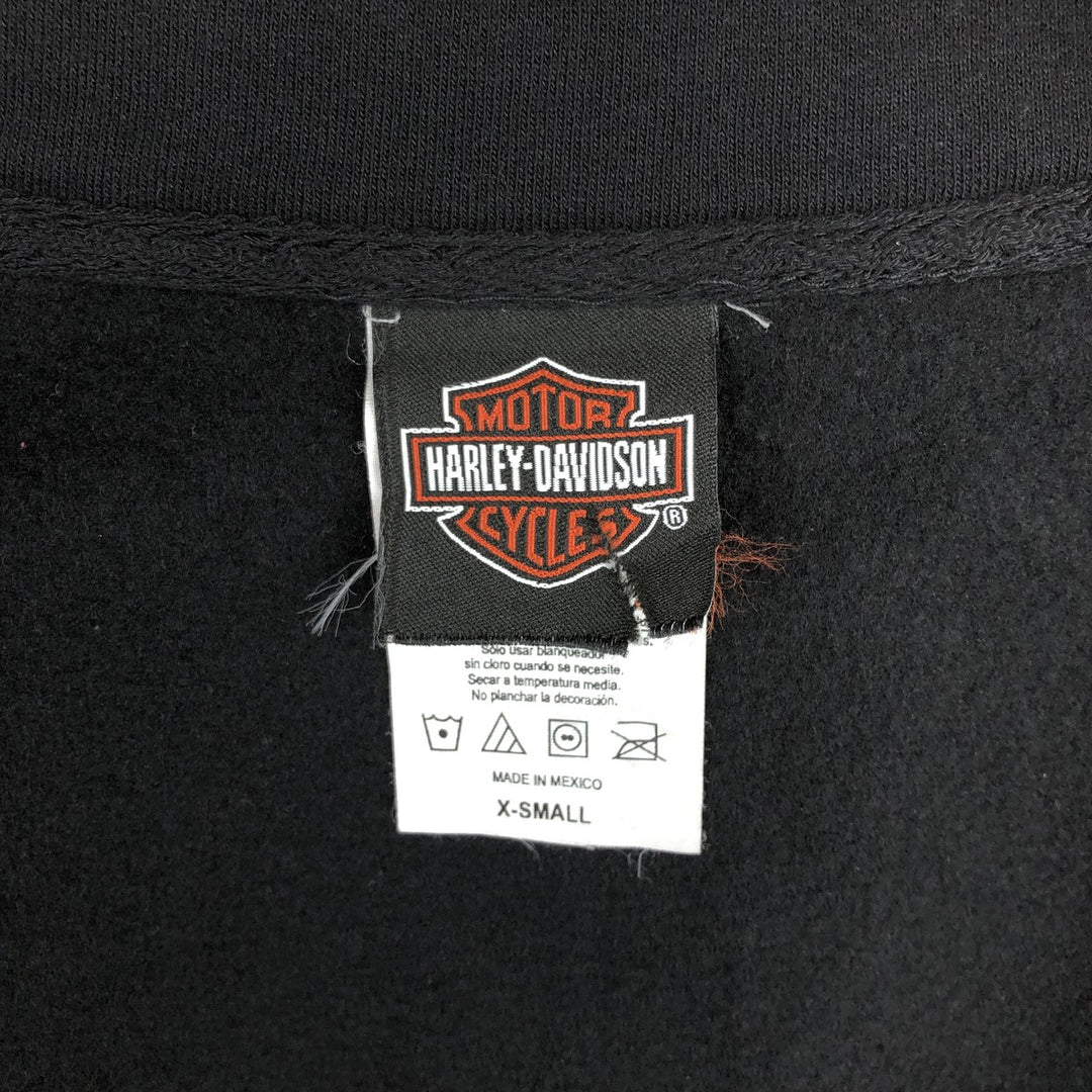 Harley-Davidson Full-Zip Sweatshirt (Women's Size XS) cotton black type Vintage Second Hand