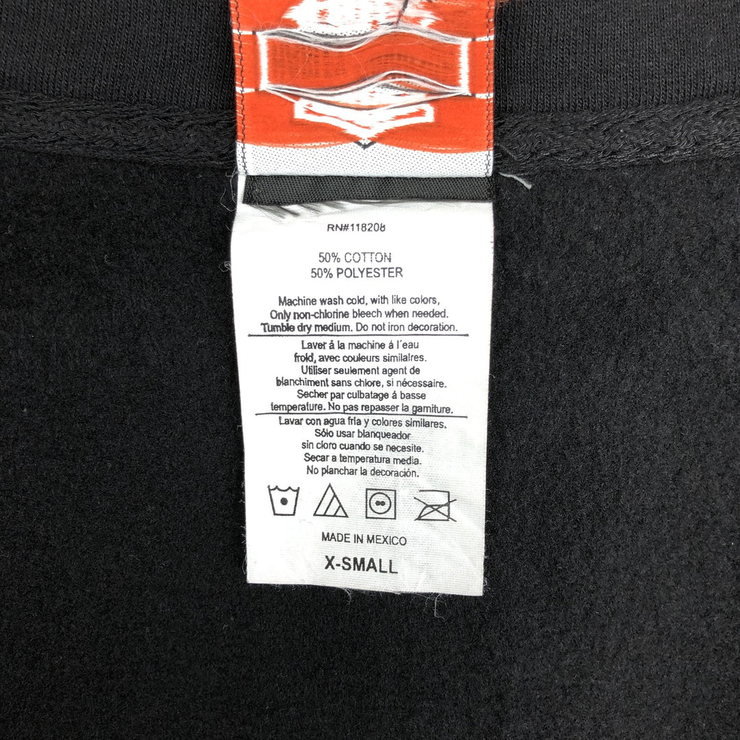 Harley-Davidson Full-Zip Sweatshirt (Women's Size XS) cotton black type Vintage Second Hand