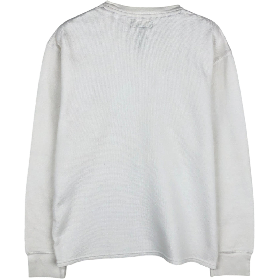 Ralph Lauren POLO RALPH LAUREN One-Point Thermal Long-Sleeve T-Shirt, Waffle Knit, Women's Size M (approx.) cotton white type Vintage Second Hand