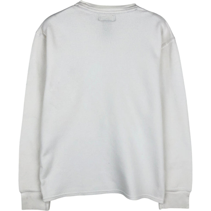 Ralph Lauren POLO RALPH LAUREN One-Point Thermal Long-Sleeve T-Shirt, Waffle Knit, Women's Size M (approx.) cotton white type Vintage Second Hand
