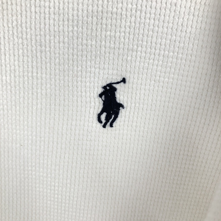 Ralph Lauren POLO RALPH LAUREN One-Point Thermal Long-Sleeve T-Shirt, Waffle Knit, Women's Size M (approx.) cotton white type Vintage Second Hand