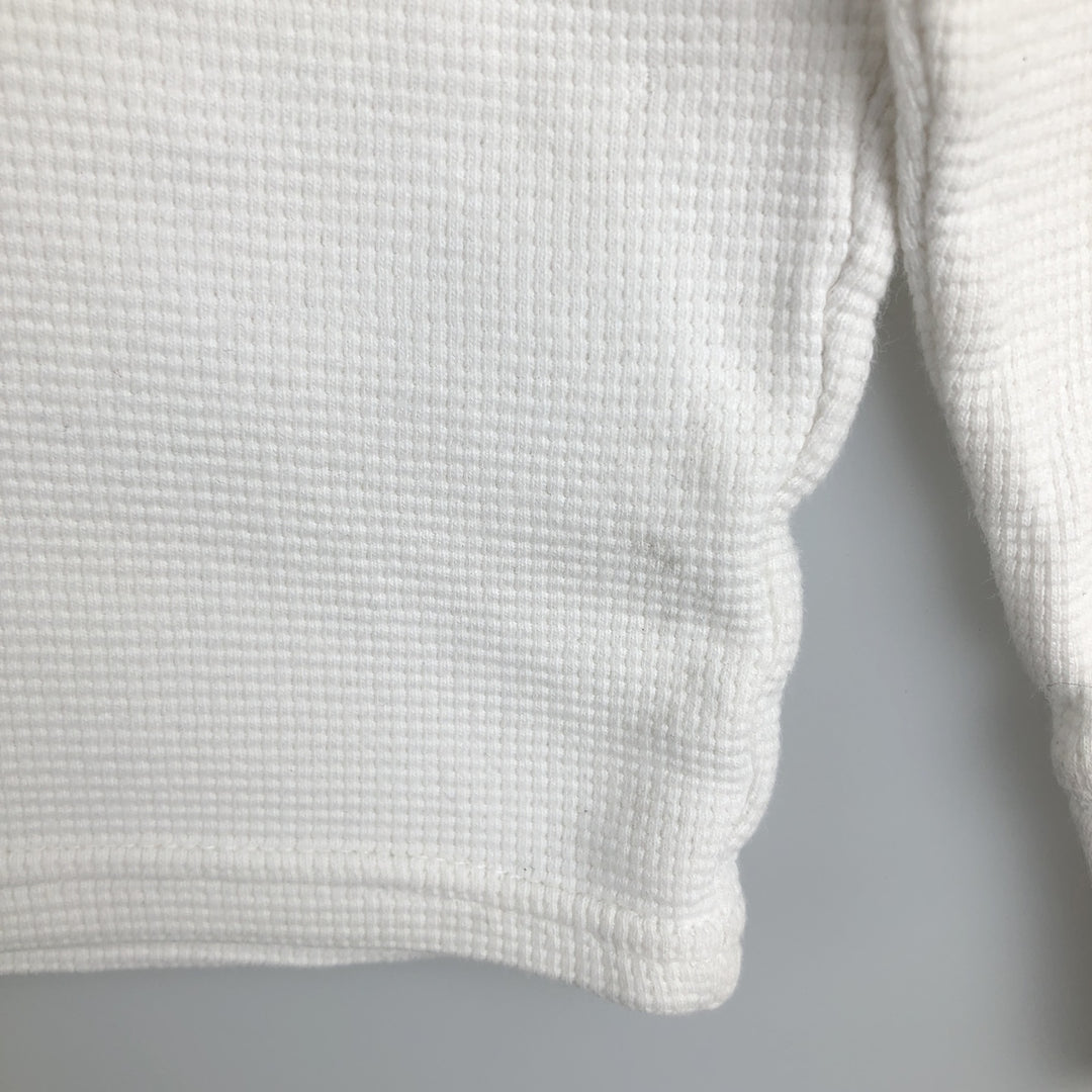 Ralph Lauren POLO RALPH LAUREN One-Point Thermal Long-Sleeve T-Shirt, Waffle Knit, Women's Size M (approx.) cotton white type Vintage Second Hand