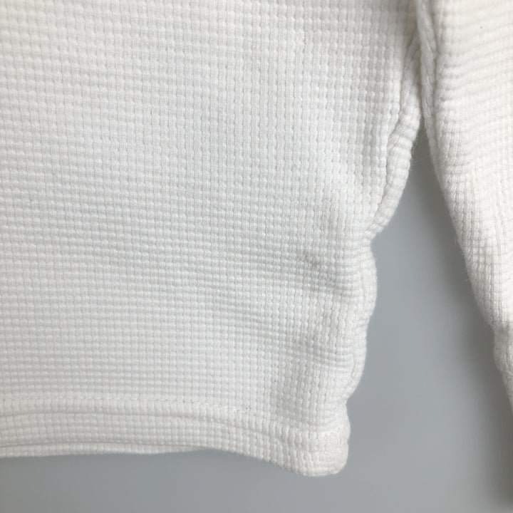 Ralph Lauren POLO RALPH LAUREN One-Point Thermal Long-Sleeve T-Shirt, Waffle Knit, Women's Size M (approx.) cotton white type Vintage Second Hand