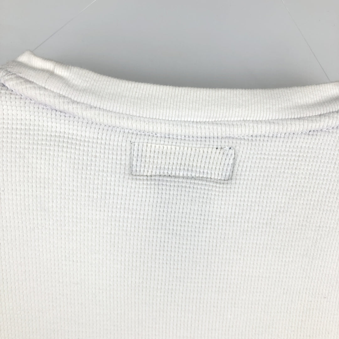 Ralph Lauren POLO RALPH LAUREN One-Point Thermal Long-Sleeve T-Shirt, Waffle Knit, Women's Size M (approx.) cotton white type Vintage Second Hand
