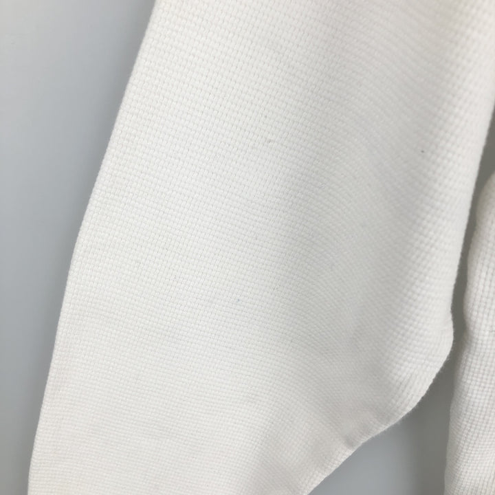 Ralph Lauren POLO RALPH LAUREN One-Point Thermal Long-Sleeve T-Shirt, Waffle Knit, Women's Size M (approx.) cotton white type Vintage Second Hand