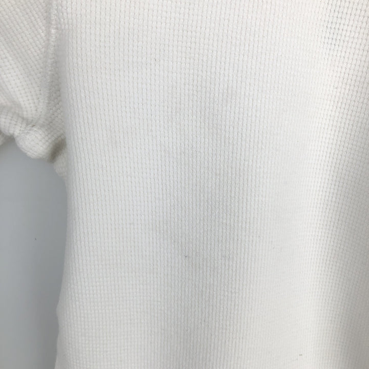 Ralph Lauren POLO RALPH LAUREN One-Point Thermal Long-Sleeve T-Shirt, Waffle Knit, Women's Size M (approx.) cotton white type Vintage Second Hand