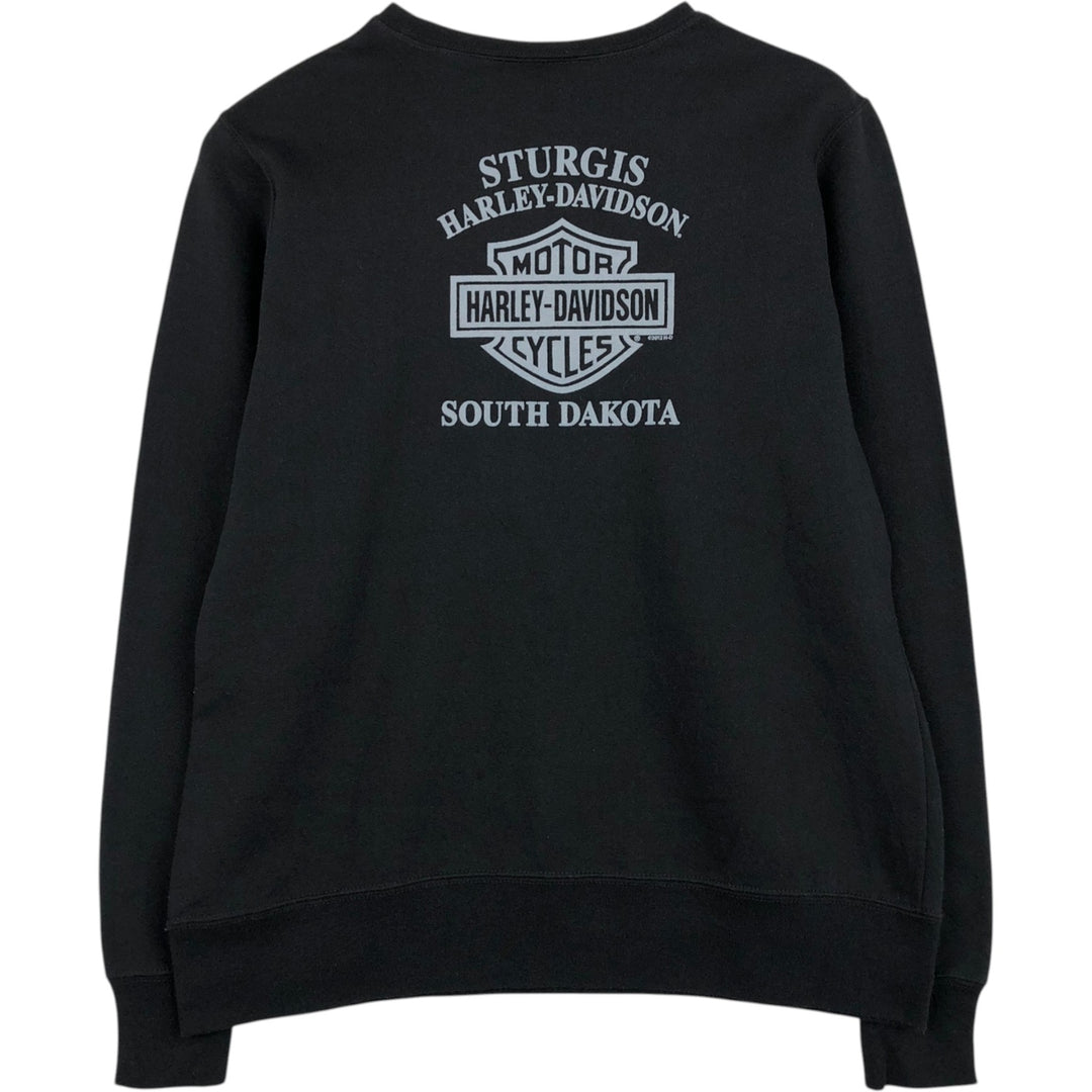 Harley-Davidson Advertising Sweatshirt, Women's M size cotton black type Vintage Second Hand