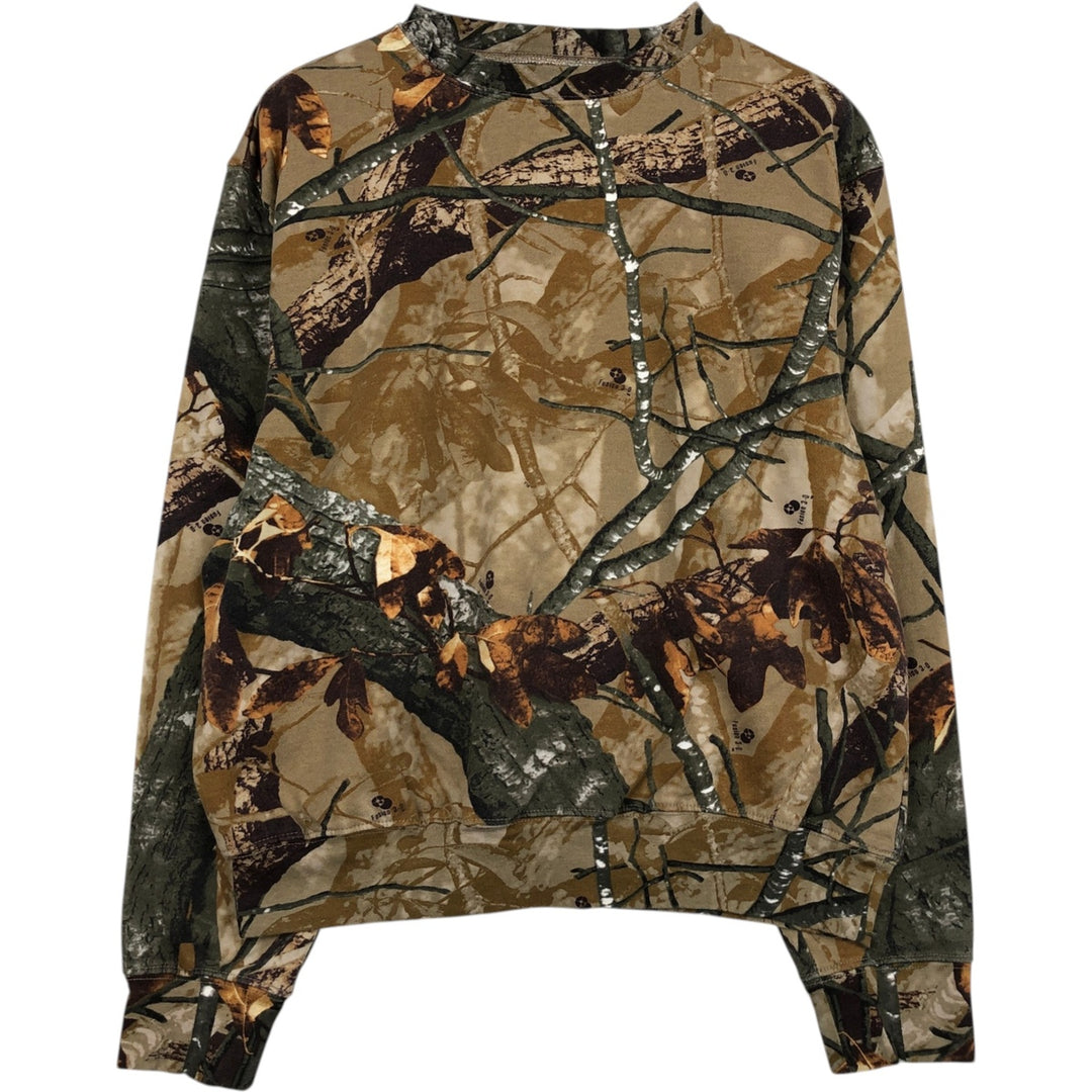 OUTFITTERS RIDGE Real Tree Camo Sweatshirt (Women's Size M) cotton brown type Vintage Second Hand