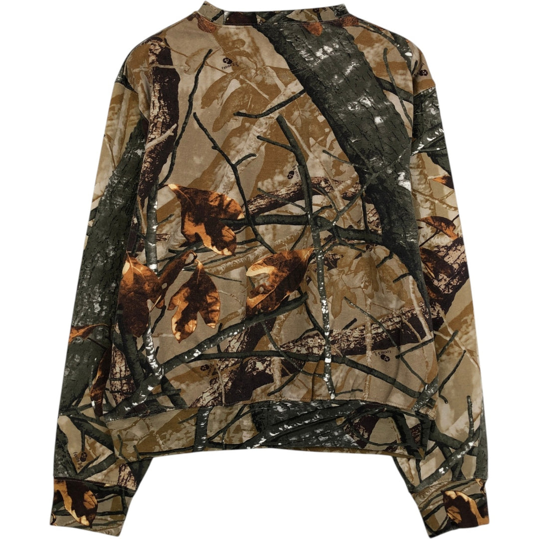 OUTFITTERS RIDGE Real Tree Camo Sweatshirt (Women's Size M) cotton brown type Vintage Second Hand