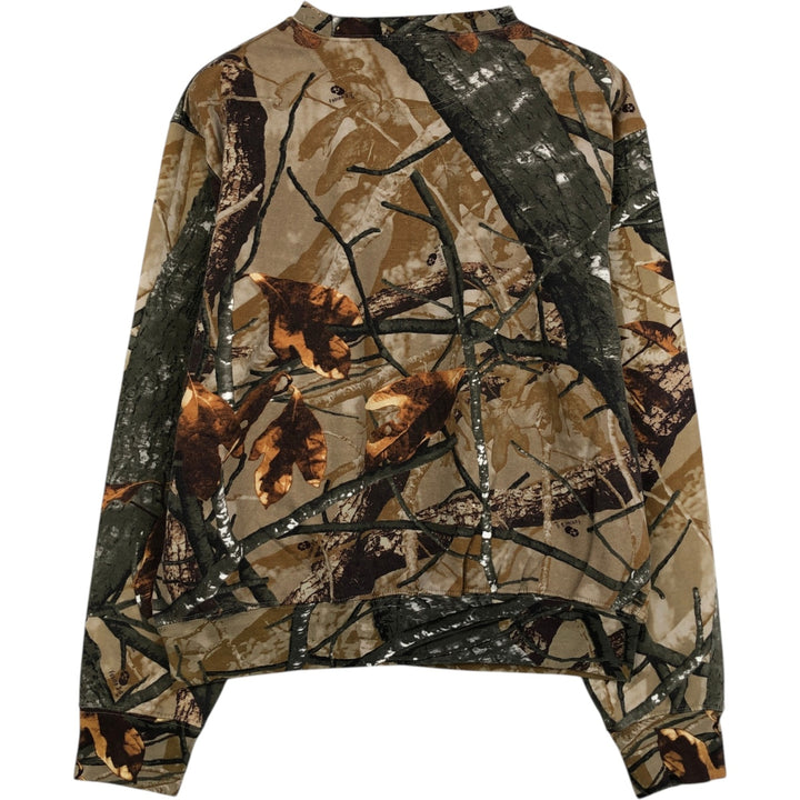 OUTFITTERS RIDGE Real Tree Camo Sweatshirt (Women's Size M) cotton brown type Vintage Second Hand