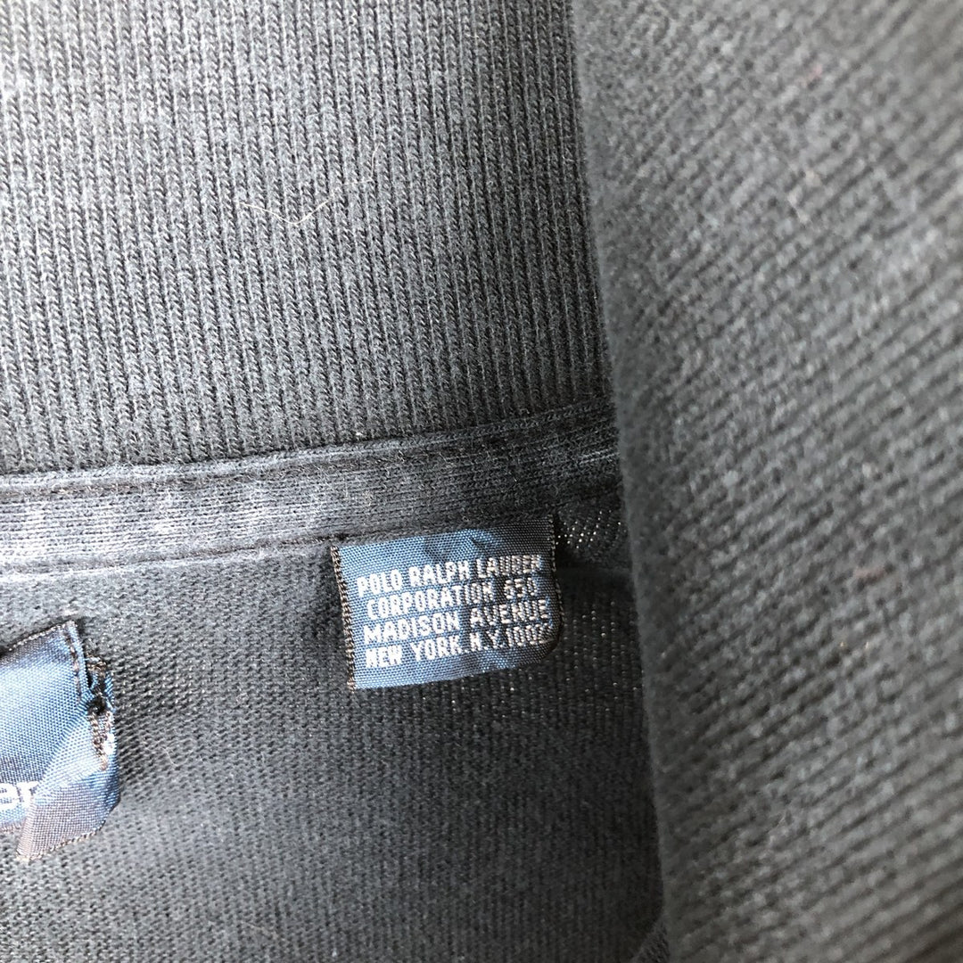 Ralph Lauren POLO by Ralph Lauren Half-Zip Sweatshirt (Women's Size M) cotton black type Vintage Second Hand