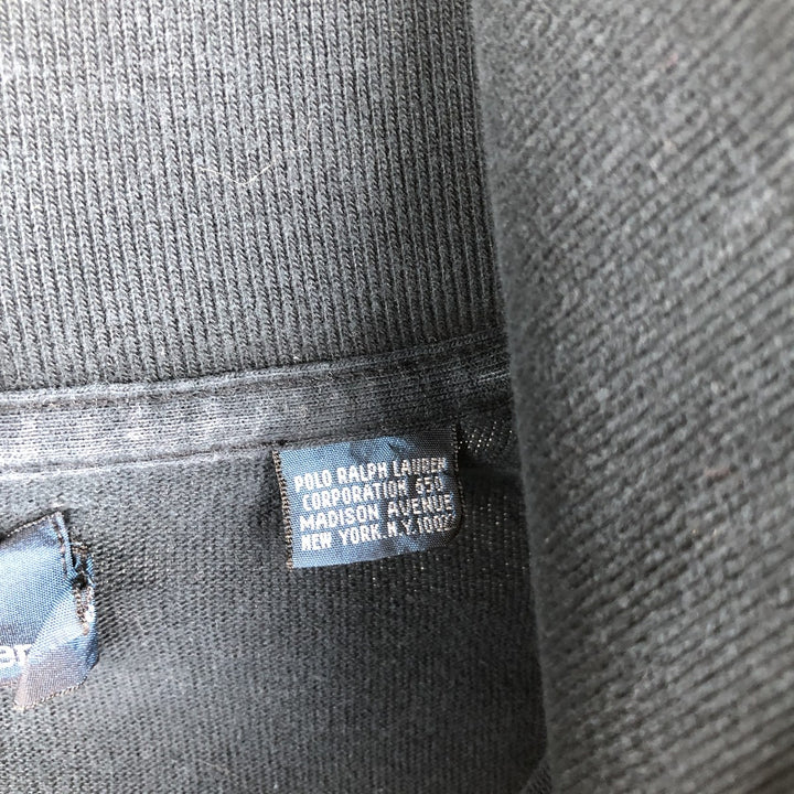 Ralph Lauren POLO by Ralph Lauren Half-Zip Sweatshirt (Women's Size M) cotton black type Vintage Second Hand
