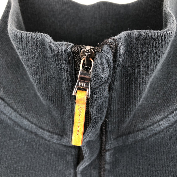 Ralph Lauren POLO by Ralph Lauren Half-Zip Sweatshirt (Women's Size M) cotton black type Vintage Second Hand