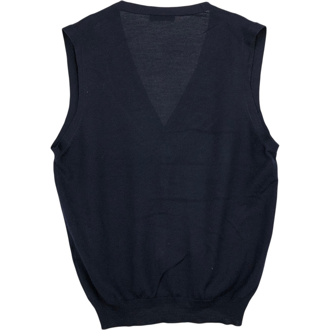 Gran Sasso Open-Front Wool Vest, Made in Italy, Women's Size S (approx.) wool black type Vintage Second Hand