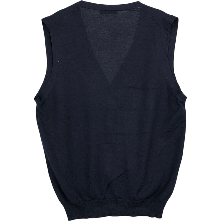 Gran Sasso Open-Front Wool Vest, Made in Italy, Women's Size S (approx.) wool black type Vintage Second Hand