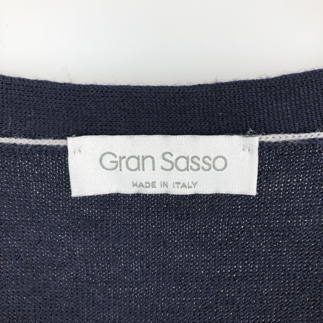 Gran Sasso Open-Front Wool Vest, Made in Italy, Women's Size S (approx.) wool black type Vintage Second Hand