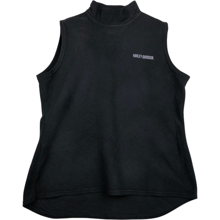 Harley-Davidson Advertising Pullover High-Neck Fleece Vest, Made in USA, Women's Size M (approx.) polyester black type Vintage Second Hand