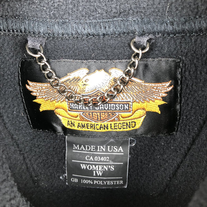 Harley-Davidson Advertising Pullover High-Neck Fleece Vest, Made in USA, Women's Size M (approx.) polyester black type Vintage Second Hand