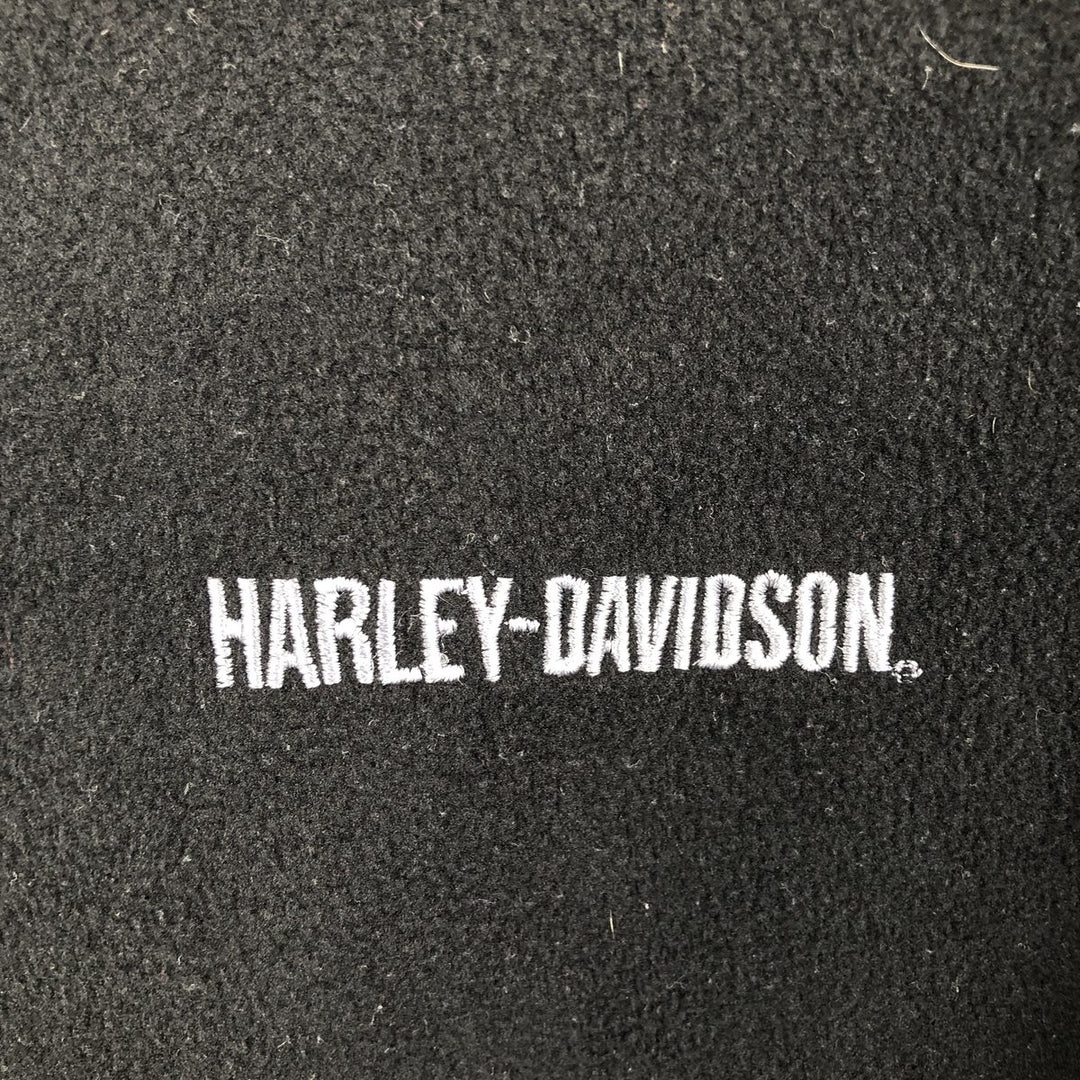 Harley-Davidson Advertising Pullover High-Neck Fleece Vest, Made in USA, Women's Size M (approx.) polyester black type Vintage Second Hand