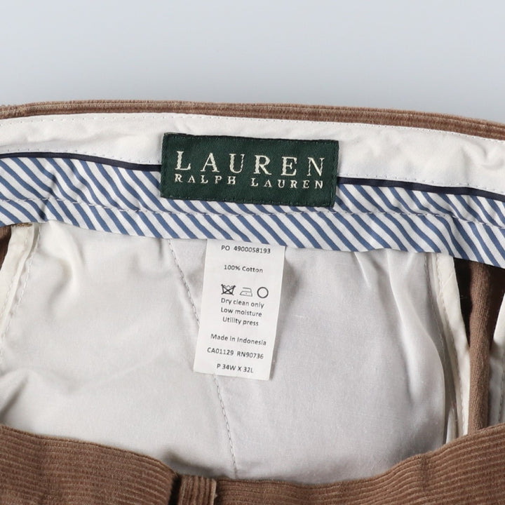 Ralph Lauren corduroy pants, women's size XXL (equivalent to w34). cotton Khaki type beige Vintage Second Hand