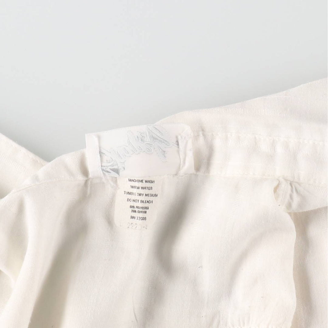 Shapely Fringe Long-Sleeve Western Shirt (Women's Size S) polyester white type Vintage Second Hand