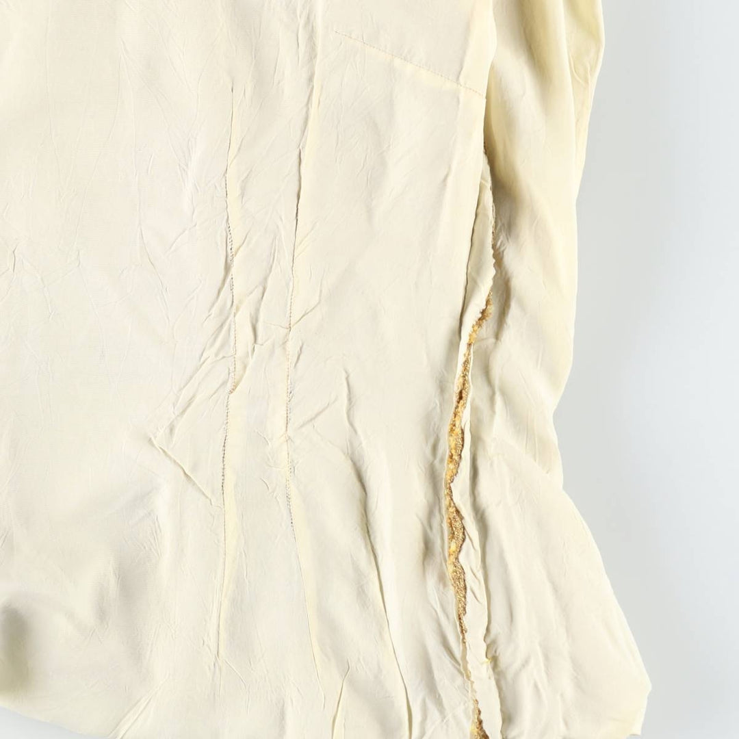 ~90'S Slit Neck Short Sleeve Long Dress Women's Size M (approx.) Vintage unclear yellow type Vintage Second Hand