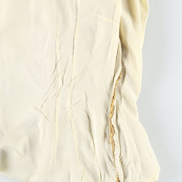 ~90'S Slit Neck Short Sleeve Long Dress Women's Size M (approx.) Vintage unclear yellow type Vintage Second Hand