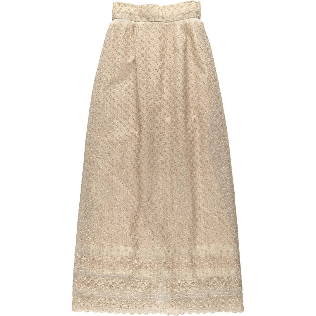Back-opening maxi A-line skirt, women's size S. unclear Beige type Vintage Second Hand