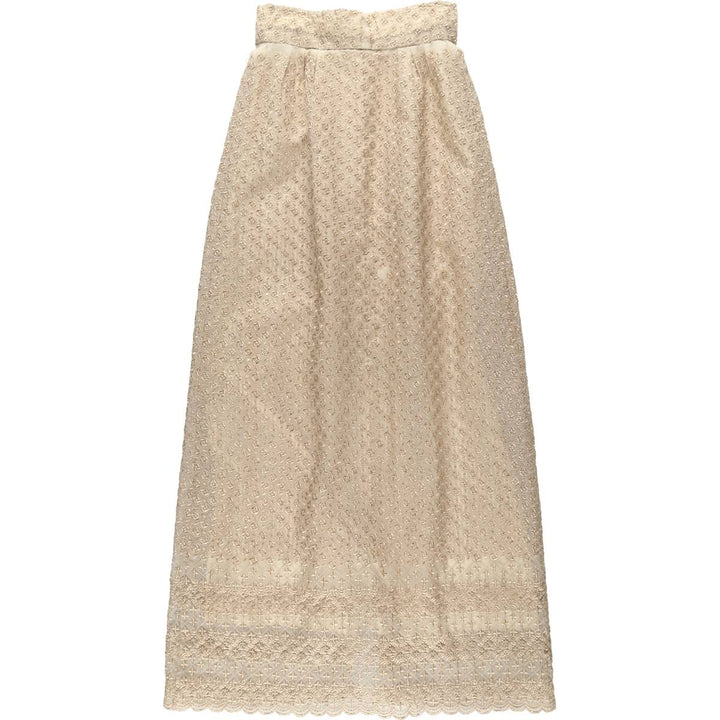 Back-opening maxi A-line skirt, women's size S. unclear Beige type Vintage Second Hand