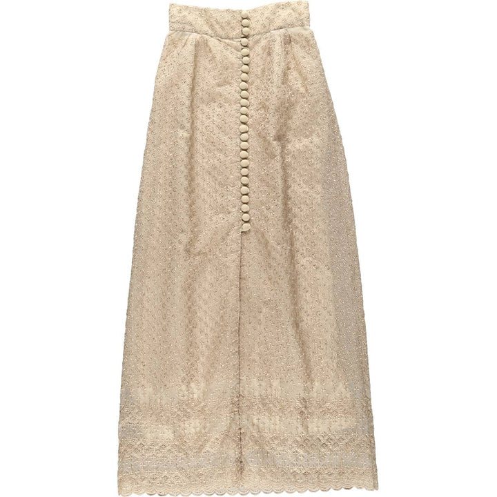 Back-opening maxi A-line skirt, women's size S. unclear Beige type Vintage Second Hand