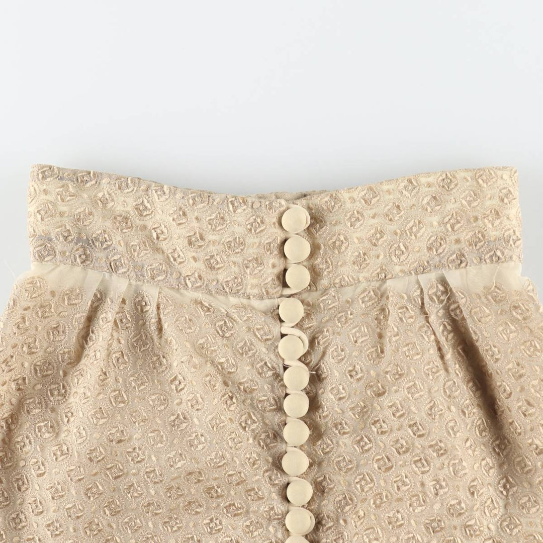 Back-opening maxi A-line skirt, women's size S. unclear Beige type Vintage Second Hand