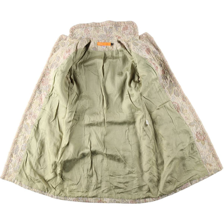 90'S Cynthia Stephe Floral Tapestry Long Coat, Made in USA, Women's Size L (approx.), Vintage acrylic ivory Vintage Second Hand