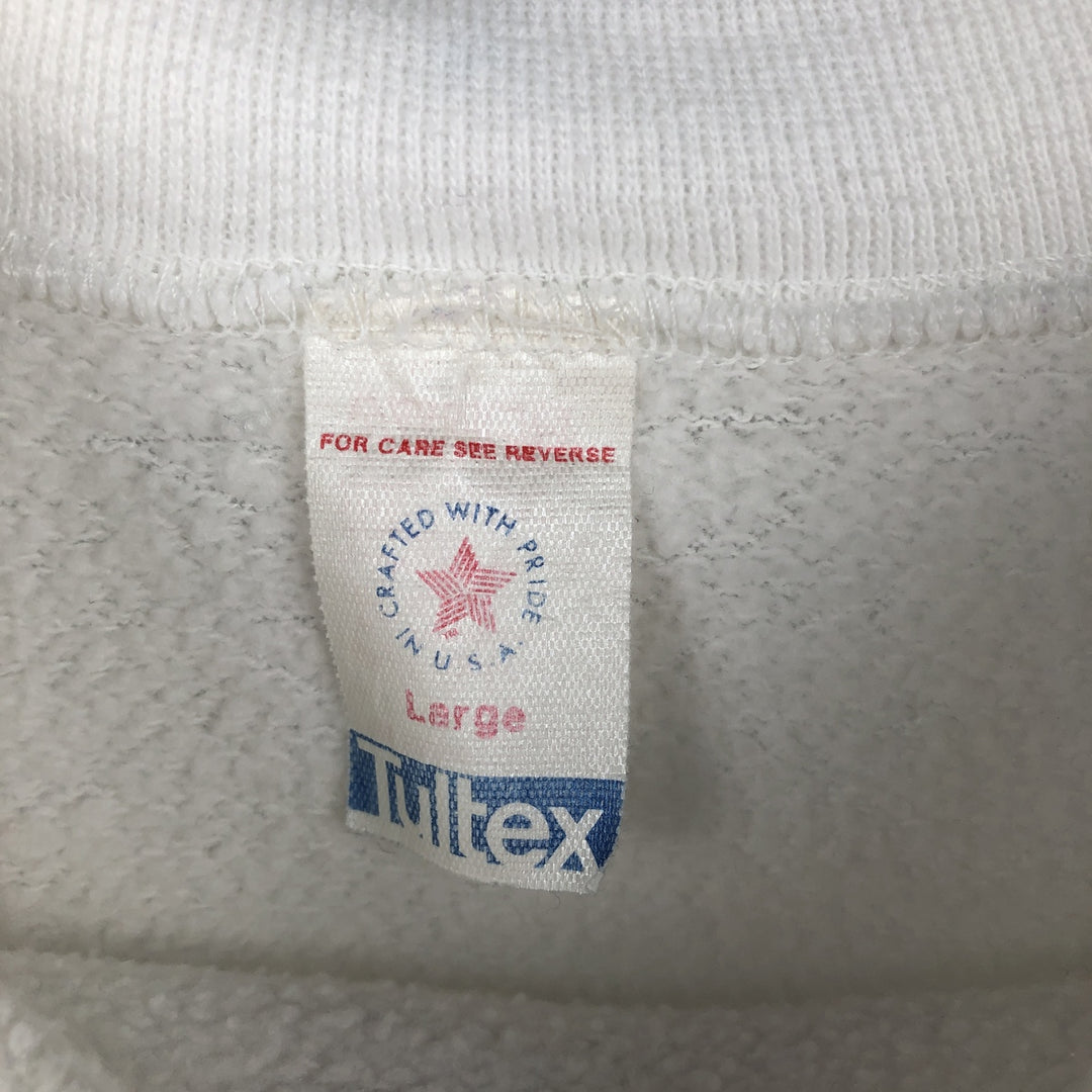 80'S Tultex Mickey Mouse Character Sweatshirt, Made in USA, Women's Size L (Equivalent), Vintage cotton white type Vintage Second Hand