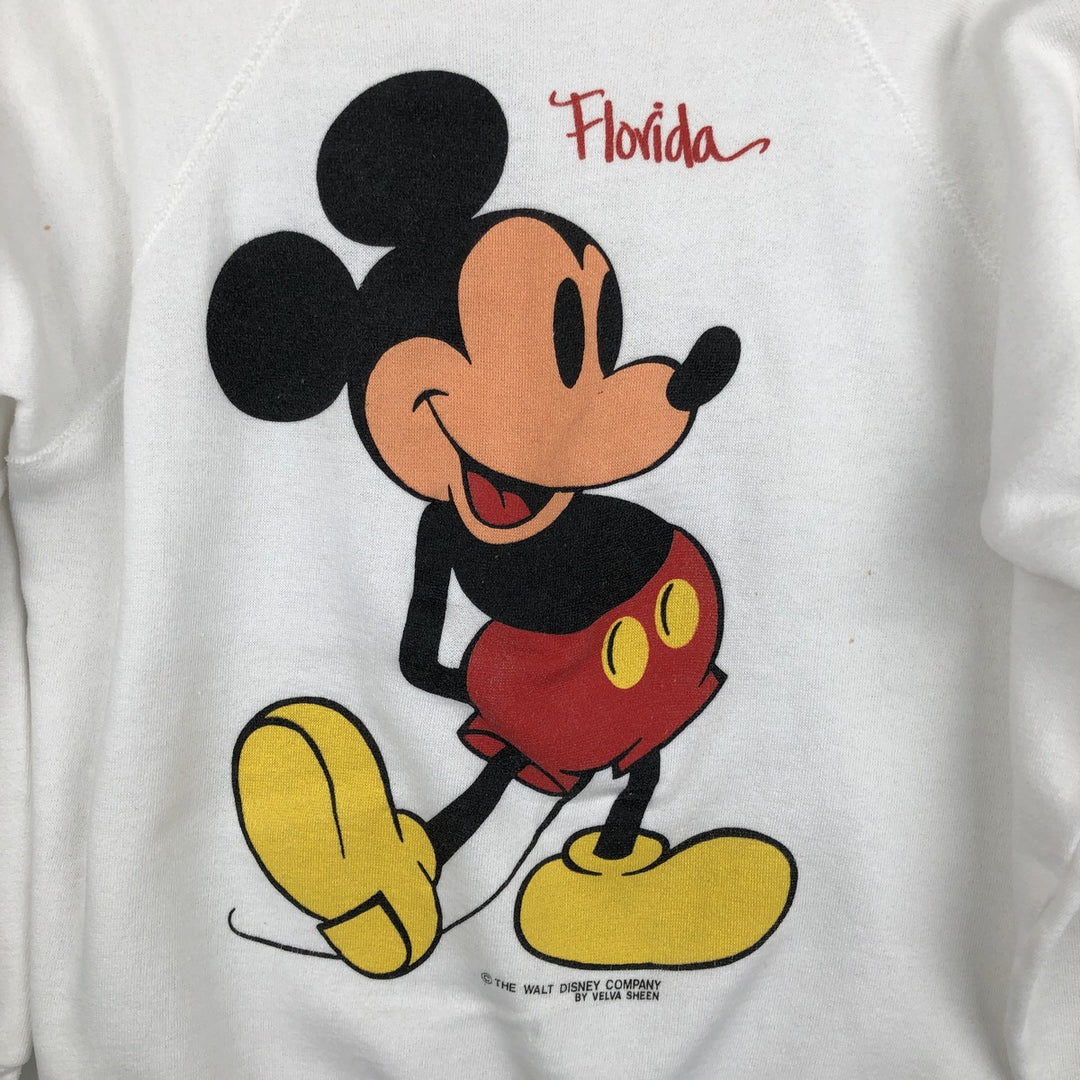 80'S Tultex Mickey Mouse Character Sweatshirt, Made in USA, Women's Size L (Equivalent), Vintage cotton white type Vintage Second Hand