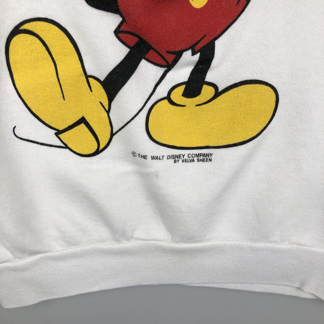 80'S Tultex Mickey Mouse Character Sweatshirt, Made in USA, Women's Size L (Equivalent), Vintage cotton white type Vintage Second Hand