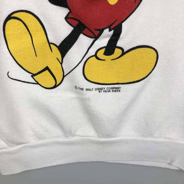 80'S Tultex Mickey Mouse Character Sweatshirt, Made in USA, Women's Size L (Equivalent), Vintage cotton white type Vintage Second Hand